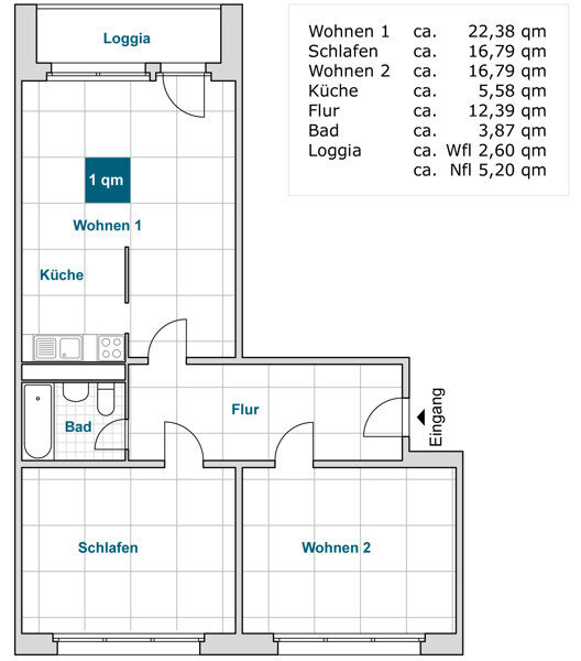 Wohnung zur Miete 614 € 3 Zimmer 80,3 m²<br/>Wohnfläche 3.<br/>Geschoss 13.01.2025<br/>Verfügbarkeit Berzdorfer Str. 24 Prohlis-Nord (Albert-Wolf-Platz) Dresden 01239