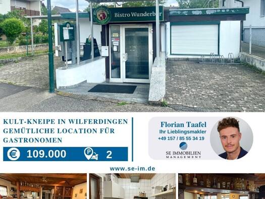 Café/Bar zum Kauf 109.000 € 105,4 m² Gastrofläche 241 m² Grundstück Wilferdingen Remchingen 75196