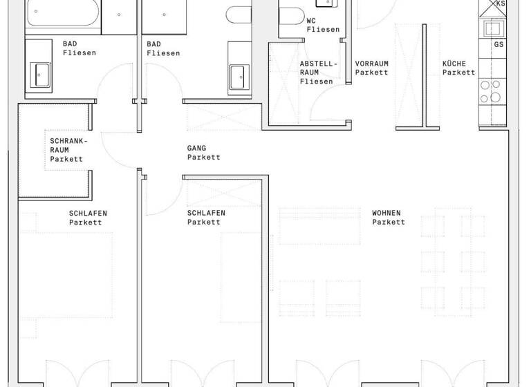 Wohnung zur Miete - Erstbezug 1.790 € 3 Zimmer 92 m² 11. Geschoss Wien 1220