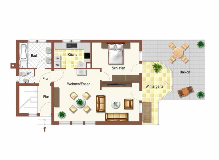 Wohnung zur Miete 800 € 2 Zimmer 82 m² frei ab 01.06.2026 Bönnigheim 74357