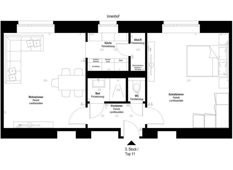 Wohnung zum Kauf provisionsfrei 255.000 € 2 Zimmer 48,4 m² 3. Geschoss Arnethgasse 63 Wien 1160
