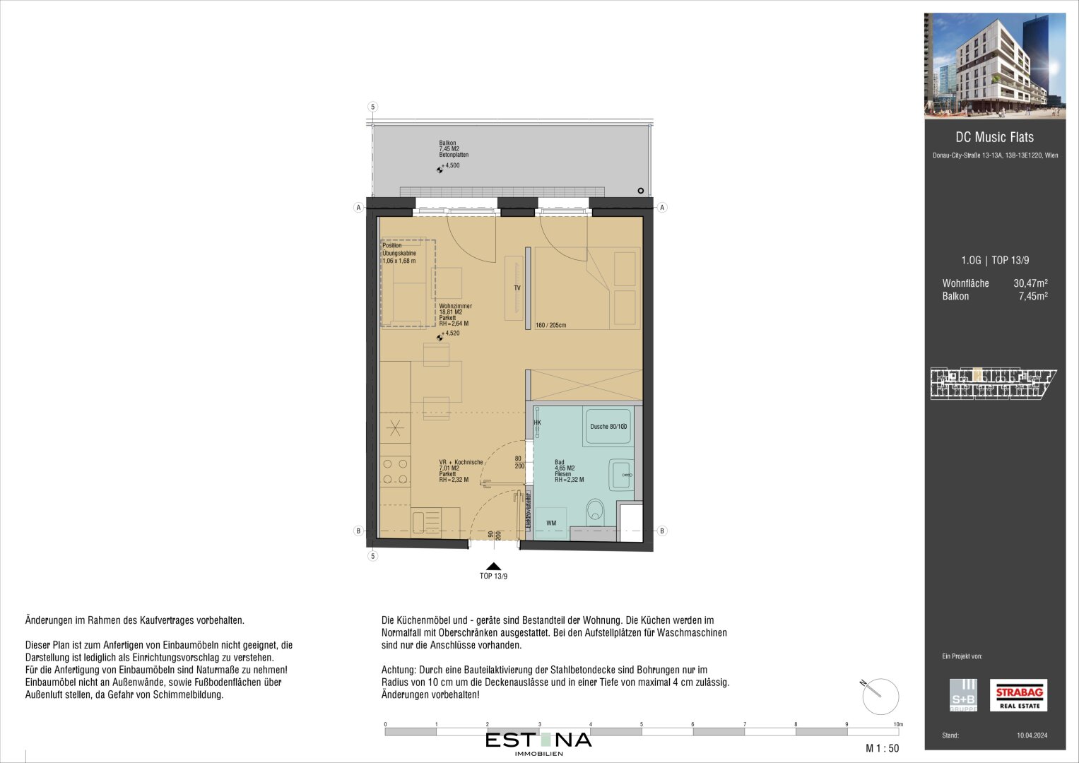 Wohnung zur Miete 697 € 2 Zimmer 30,5 m²<br/>Wohnfläche 1.<br/>Geschoss Donau-City-Straße Wien 1220