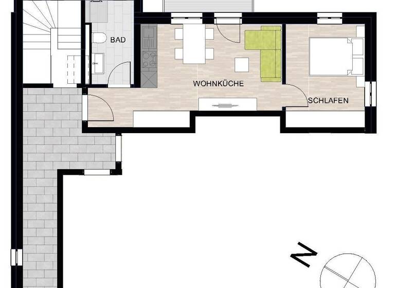 Studio zum Kauf provisionsfrei 125.000 € 2,5 Zimmer 38 m²<br/>Wohnfläche 1.<br/>Geschoss Tuttlingen Tuttlingen 78532