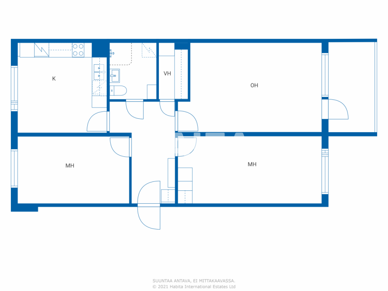 Studio zum Kauf 69.000 € 3 Zimmer 78 m²<br/>Wohnfläche 3.<br/>Geschoss Lohirysänkatu 3 Tornio 95410