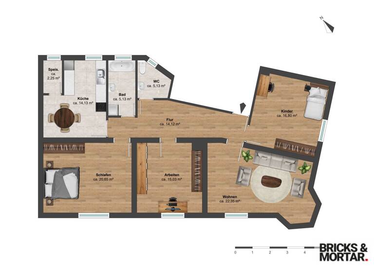 Wohnung zum Kauf 409.000 € 4 Zimmer 115,6 m²<br/>Wohnfläche 1.<br/>Geschoss Mitte Ulm 89073