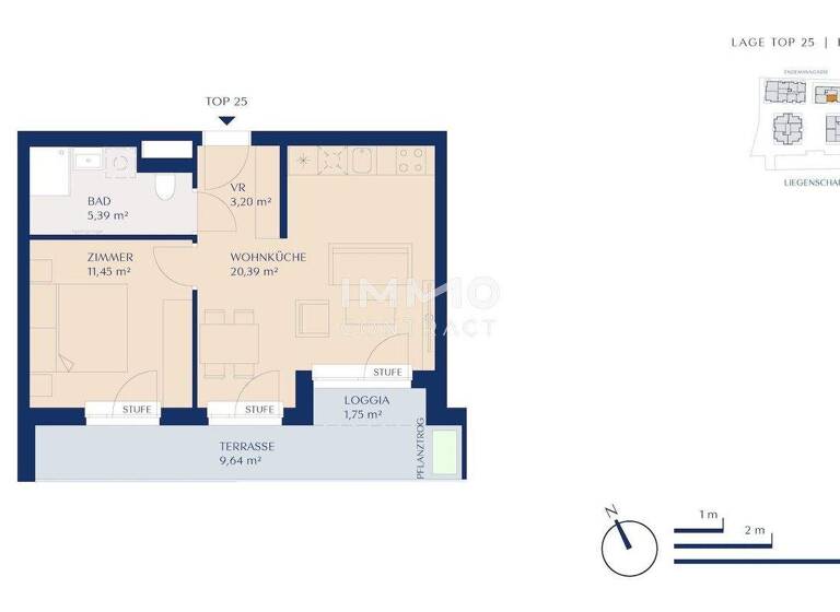 Wohnung zum Kauf - Erstbezug provisionsfrei 289.000 € 2 Zimmer 40,4 m² 5. Geschoss Wien 1230