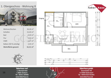 Wohnung zum Kauf 243.000 € 2 Zimmer 61,5 m² Kordel 54306