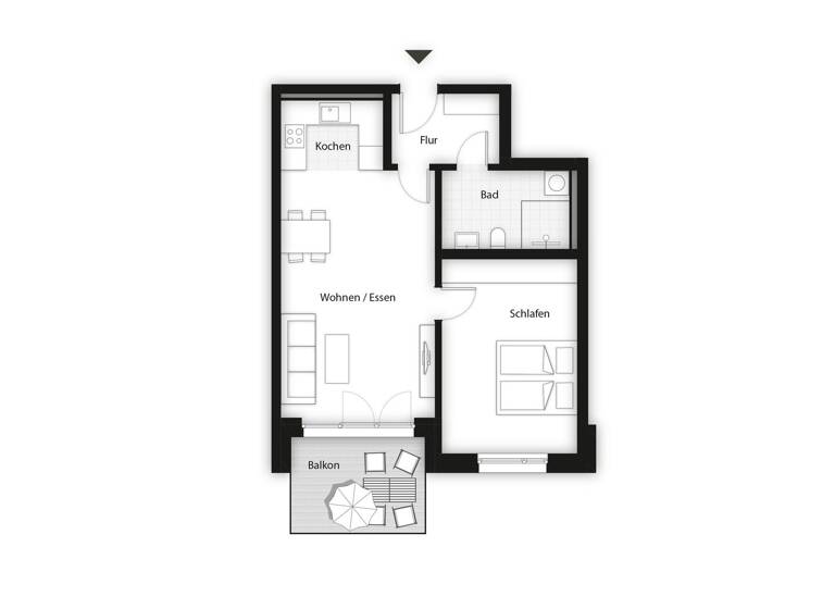 Wohnung zum Kauf - Neubau 355.600 € 2 Zimmer 60,5 m² 1. Geschoss Geschwister-Scholl-Straße 18 Herzo Base Herzogenaurach 91074