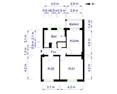 Wohnung zur Miete 546,39 € 2 Zimmer 60,7 m² EG Marienborner Str. 14 Beimssiedlung Magdeburg 39110