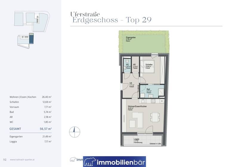 Wohnung zum Kauf 2 Zimmer 56,6 m² EG Pühringerplatz 9 Grieskirchen 4710