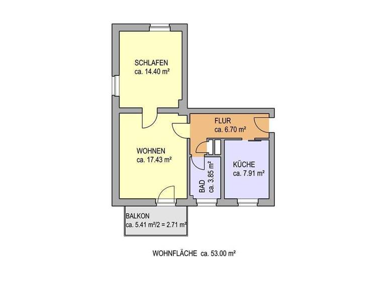 Wohnung zur Miete 424 € 2 Zimmer 53 m² EG frei ab 16.03.2026 A.-Schweitzer-Straße 41 Bitterfeld Bitterfeld-Wolfen 06749