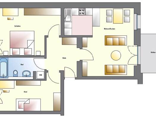 Wohnung zur Miete 700 € 3 Zimmer 76,4 m² frei ab sofort Königsbrücker Straße 26 a Äußere Neustadt Dresden 01099