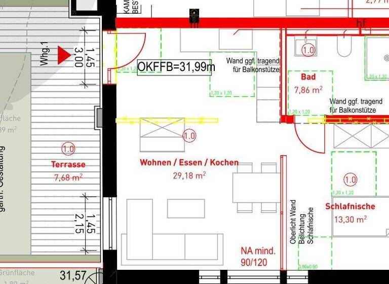 Wohnung zur Miete 812 € 2 Zimmer 58 m² EG frei ab sofort Rhede 46414