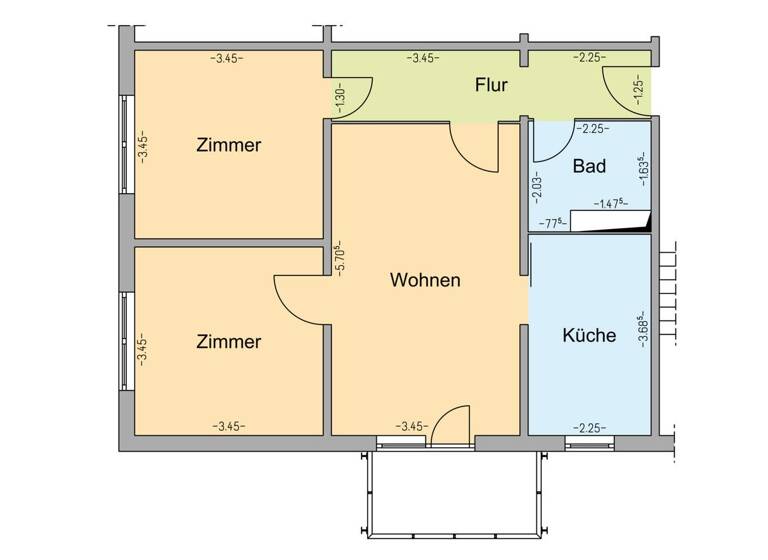 Wohnung zum Kauf 145.000 € 3 Zimmer 65 m² 5. Geschoss Evershagen Rostock 18106