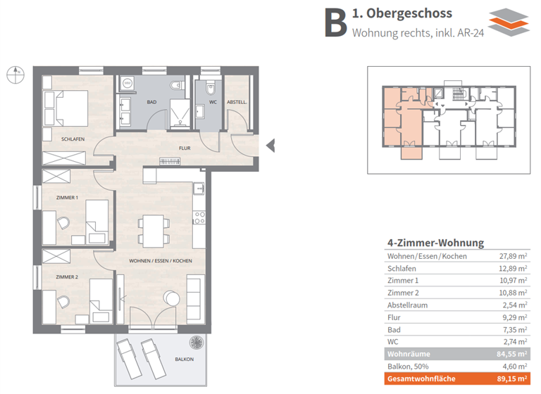 Wohnung zum Kauf - Erstbezug provisionsfrei 555.300 € 4 Zimmer 88,2 m² 1. Geschoss frei ab sofort Finkenstraße Altdorf , Kr Böblingen 71155