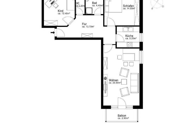 Wohnung zum Kauf 498.000 € 3 Zimmer 81,1 m² Germering 82110