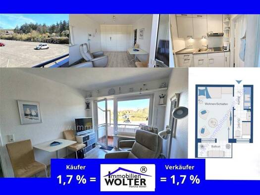 Studio zum Kauf 129.900 € 1 Zimmer 23 m² frei ab sofort Wyk auf Föhr 25938