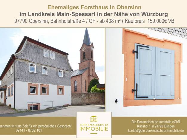 Haus zum Kauf 159.000 € 155,7 m² 408 m² Grundstück Bahnhofstraße 4 Obersinn Obersinn 97791