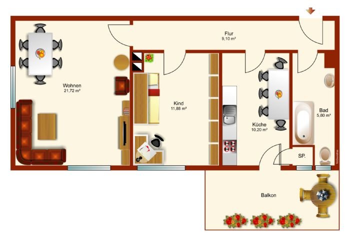 Wohnung zum Kauf 99.000 € 2 Zimmer 60 m²<br/>Wohnfläche 1.<br/>Geschoss Besanstr. 55 Blumenthal Bremen 28777