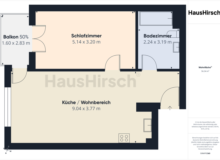 Wohnung zum Kauf 319.000 € 2 Zimmer 57 m² 1. Geschoss Endenich Bonn 53115