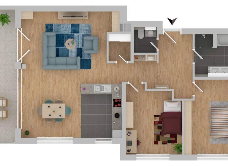 Wohnung zur Miete 1.250 € 3 Zimmer 105 m² 1. Geschoss frei ab 01.04.2026 Thal Vöhringen 89269