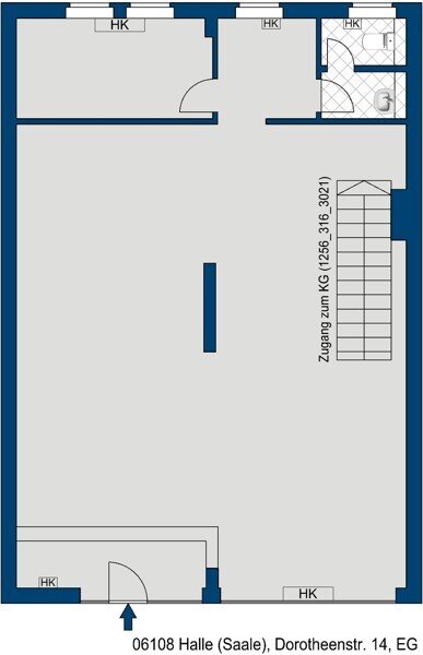 Laden zur Miete provisionsfrei 600 € 1 Zimmer 96 m²<br/>Verkaufsfläche Dorotheenstr. 14 Nördliche Innenstadt Halle (Saale) 06108