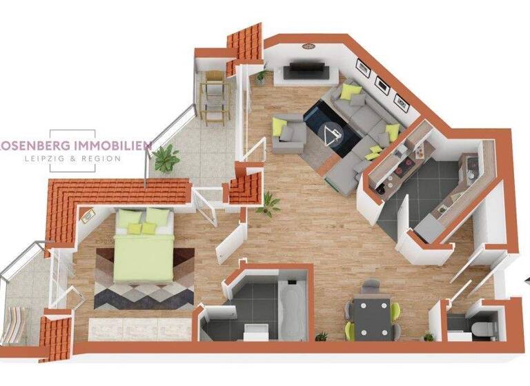 Wohnung zur Miete 799 € 2 Zimmer 65 m² Kantatenweg 20b Kleinzschocher Leipzig / Kleinzschocher 04229