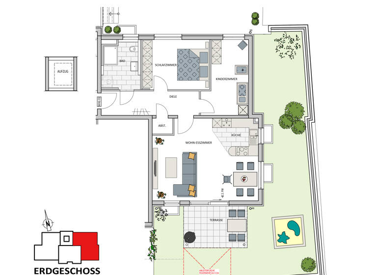 Wohnung zum Kauf - Erstbezug provisionsfrei 439.400 € 3 Zimmer 83 m² Ochsenbacher Straße 15 Hohenhaslach Hohenhaslach Sachsenheim 74343