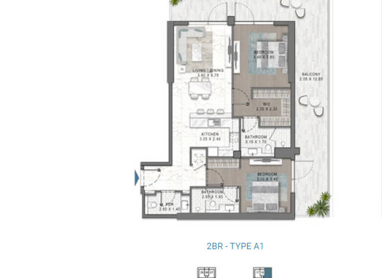 Wohnung zum Kauf 345.516 € 3 Zimmer 91,7 m² Dubai 00000