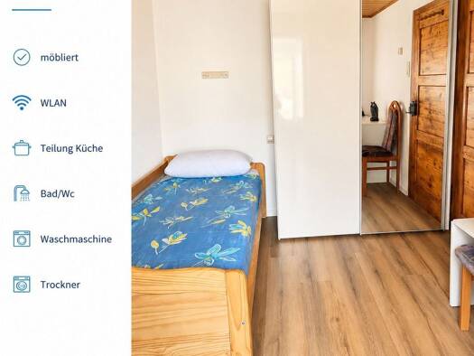 WG-Zimmer zur Miete auf Zeit 390 € 9 m² frei ab 28.09.2026 Talmühleweg Mühlen Horb am Neckar 72160