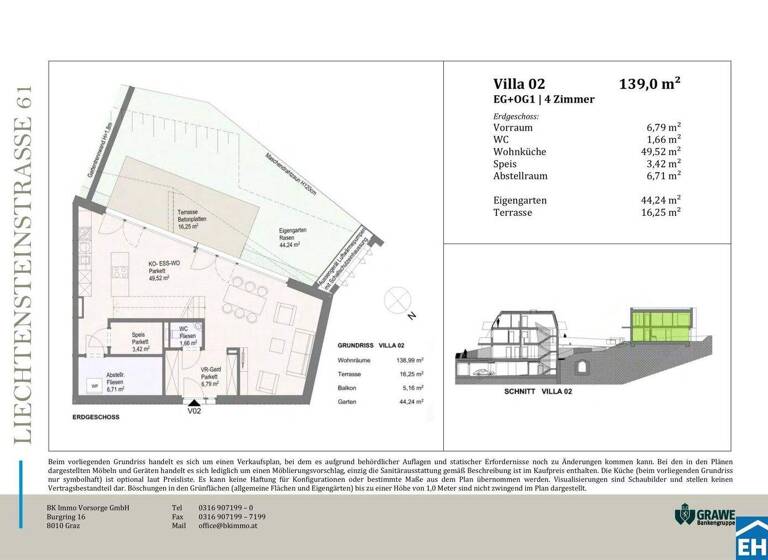 Wohnung zum Kauf - Erstbezug 939.000 € 4 Zimmer 139 m² EG Liechtensteinstraße Brunn am Gebirge 2345