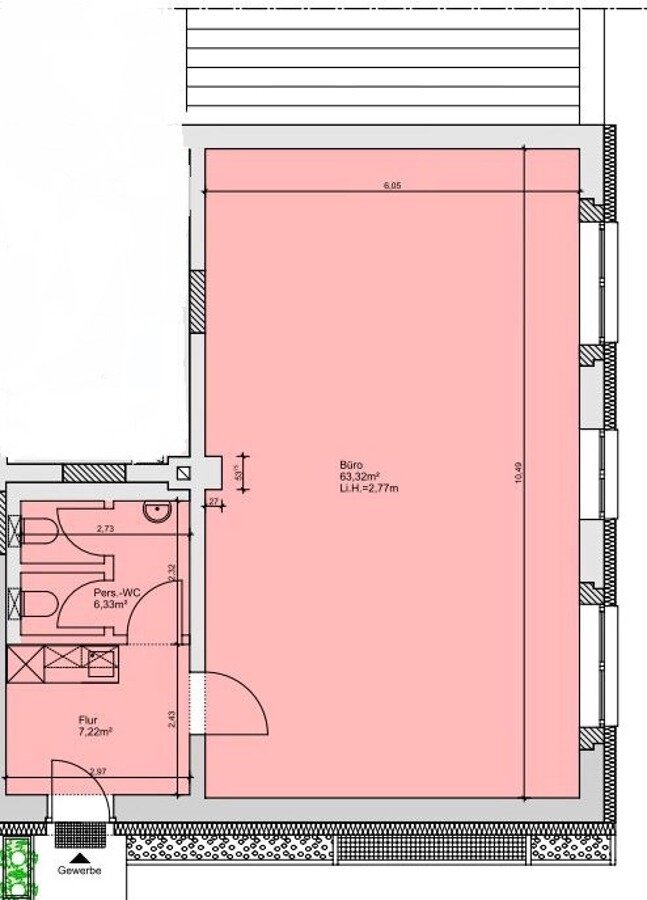 Bürofläche zur Miete provisionsfrei 850 € 76,9 m²<br/>Bürofläche Wattenscheider Hellweg 153 Höntrop Bochum 44869