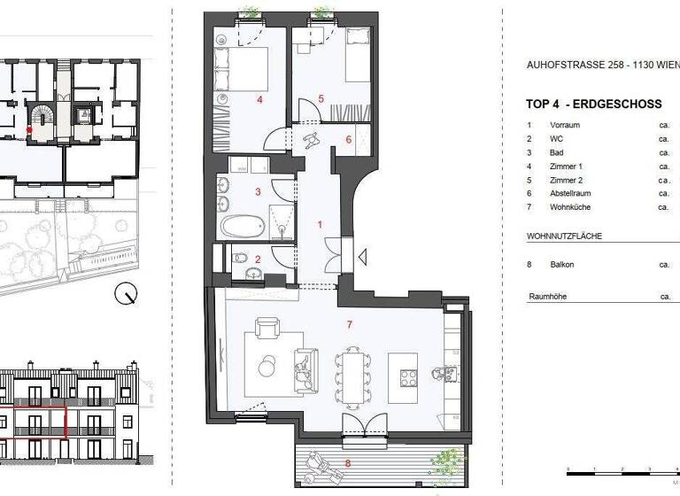 Wohnung zur Miete - Erstbezug 1.695 € 3 Zimmer 84,8 m² EG Wien 1130