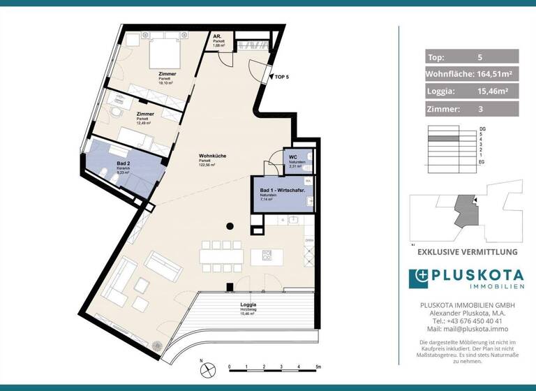 Wohnung zum Kauf 2.199.000 € 4 Zimmer 164,5 m² 4. Geschoss Wien 1010