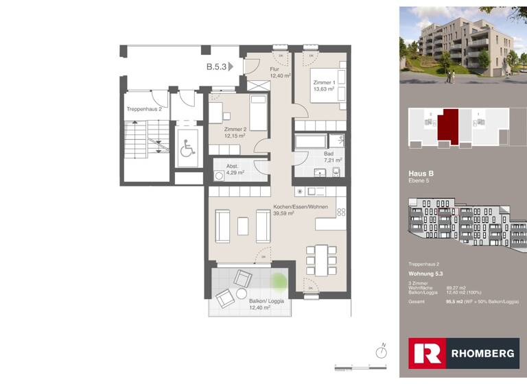Wohnung zum Kauf - Erstbezug 675.000 € 3 Zimmer 95,5 m² Ostrachweg 10 Halde Kempten (Allgäu) 87439