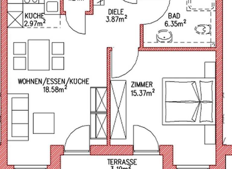 Wohnung zur Miete 795 € 2 Zimmer 50 m² EG Göthestraße Müllheim 79379