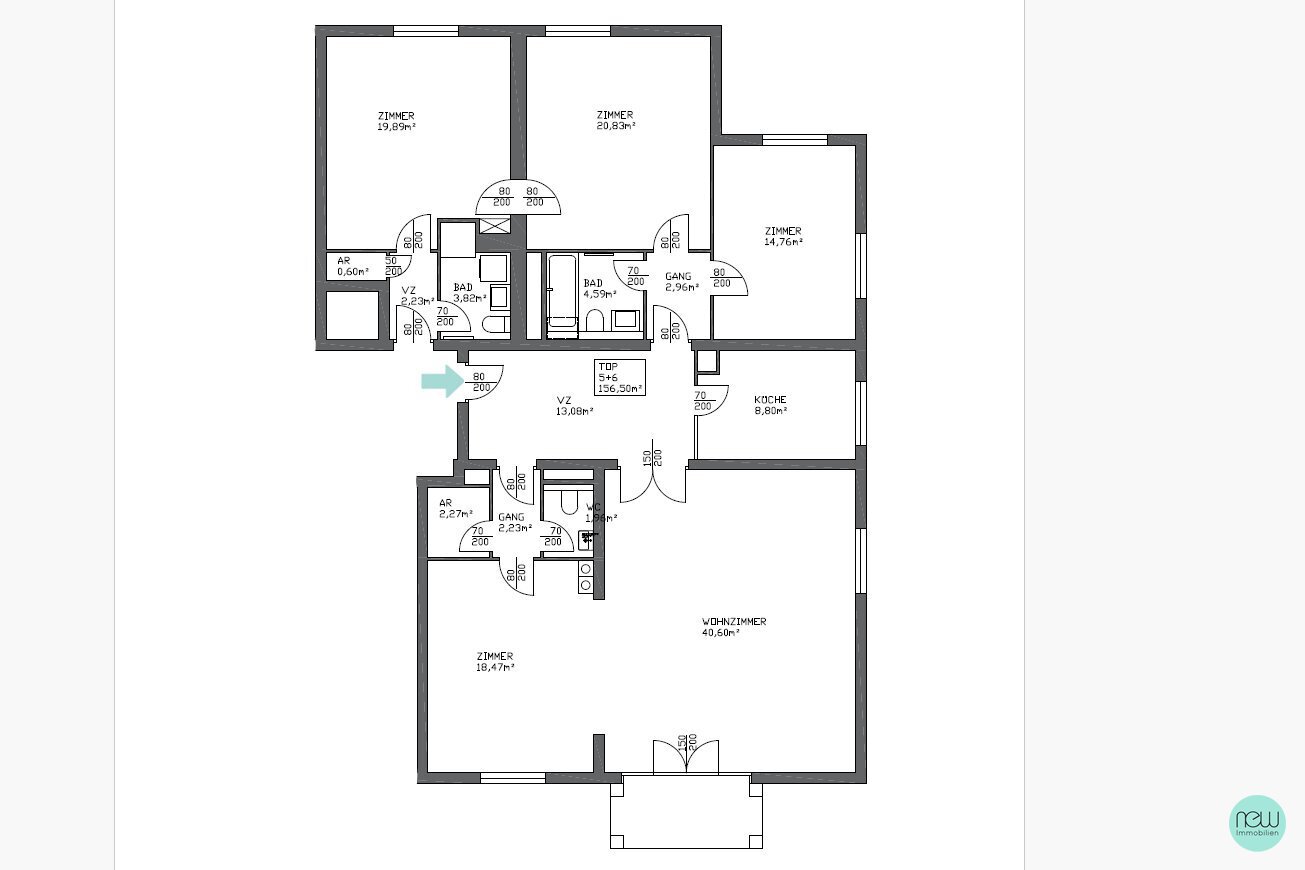 Wohnung zur Miete 2.476 € 5 Zimmer 156,5 m²<br/>Wohnfläche 1.<br/>Geschoss Wien 1190