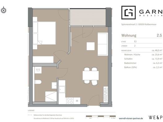Wohnung zur Miete - Erstbezug 940 € 2 Zimmer 48 m² 2. Geschoss frei ab 01.11.2026 Kolbermoor 83059