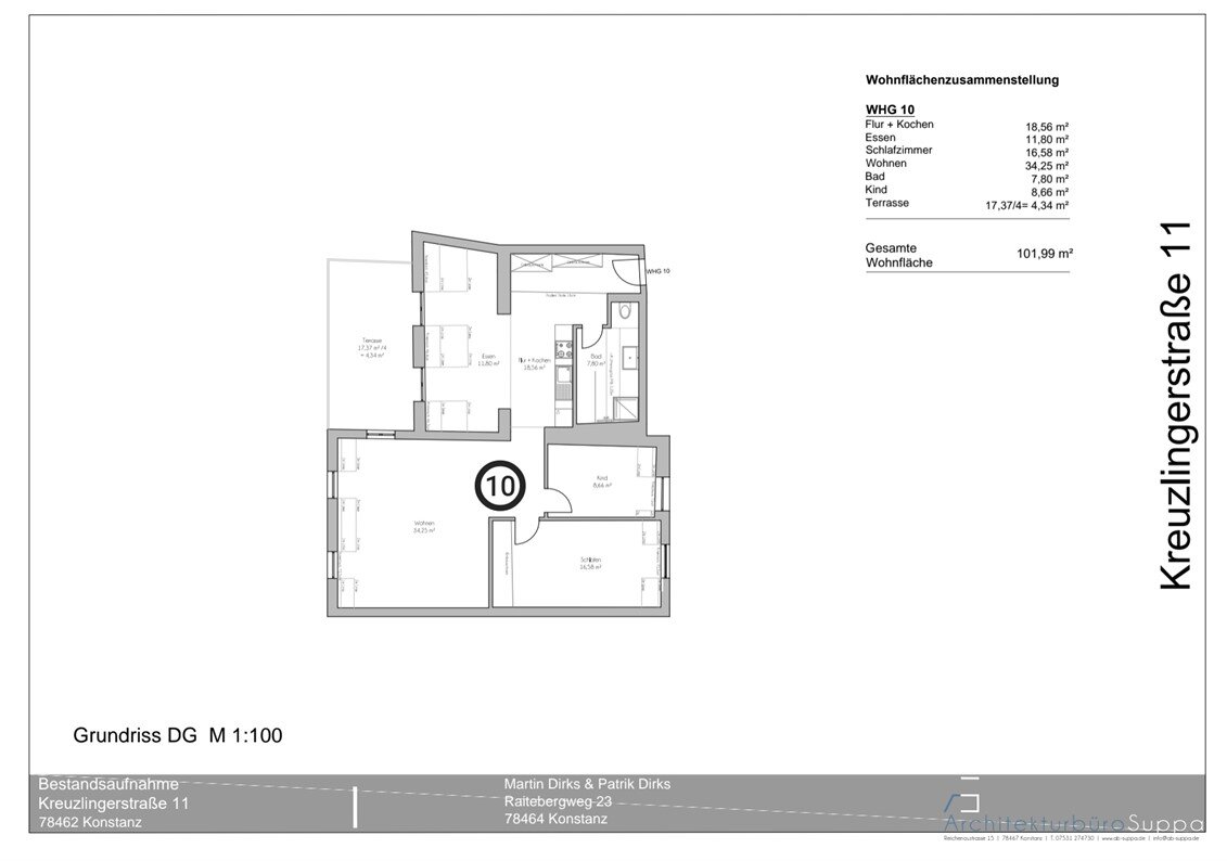 Terrassenwohnung zum Kauf provisionsfrei 745.000 € 3,5 Zimmer 102 m²<br/>Wohnfläche 4.<br/>Geschoss Altstadt Konstanz 78462