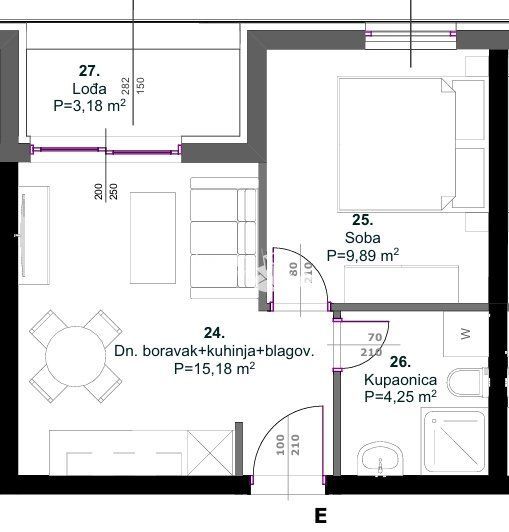 Wohnung zum Kauf 125.000 € 2 Zimmer 36 m²<br/>Wohnfläche 1.<br/>Geschoss Medulin 52203