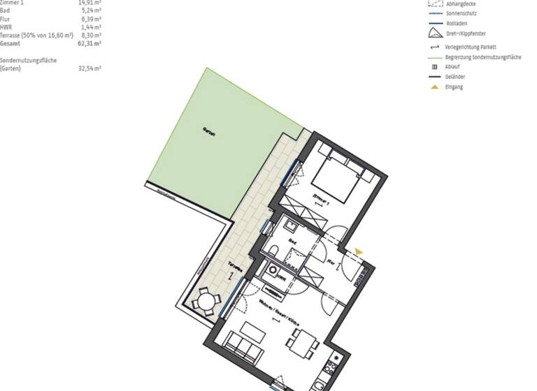 Wohnung zur Miete 1.272 € 2 Zimmer 62 m² 3 Geschosse Kreuzberg Berlin 12527