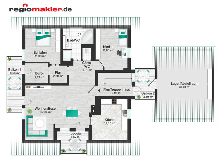 Wohnung zum Kauf 569.000 € 6 Zimmer 148,5 m²<br/>Wohnfläche 1.<br/>Geschoss Rust 77977
