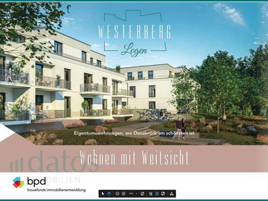 Wohnung zur Miete - Erstbezug 2.050 € 4 Zimmer 108,8 m² 1. Geschoss Westerberg Osnabrück / Westerberg 49076