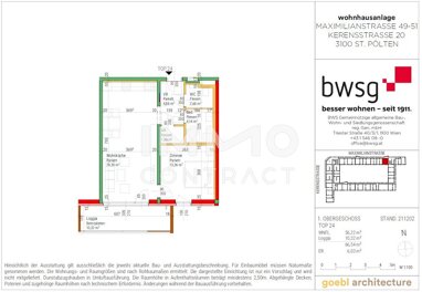 Wohnung zum Kauf provisionsfrei 222.813 € 2 Zimmer 56,2 m² 1. Geschoss St. Pölten St.Pölten 3100