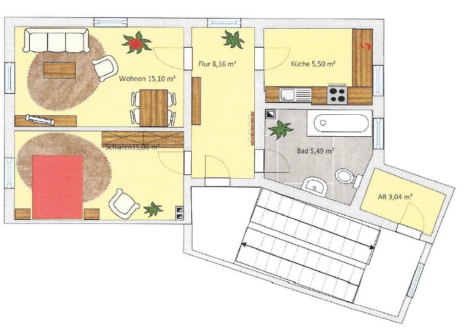 Wohnung zum Kauf 123.457 € 50,7 m²<br/>Wohnfläche EG<br/>Geschoss Radebeul 01445