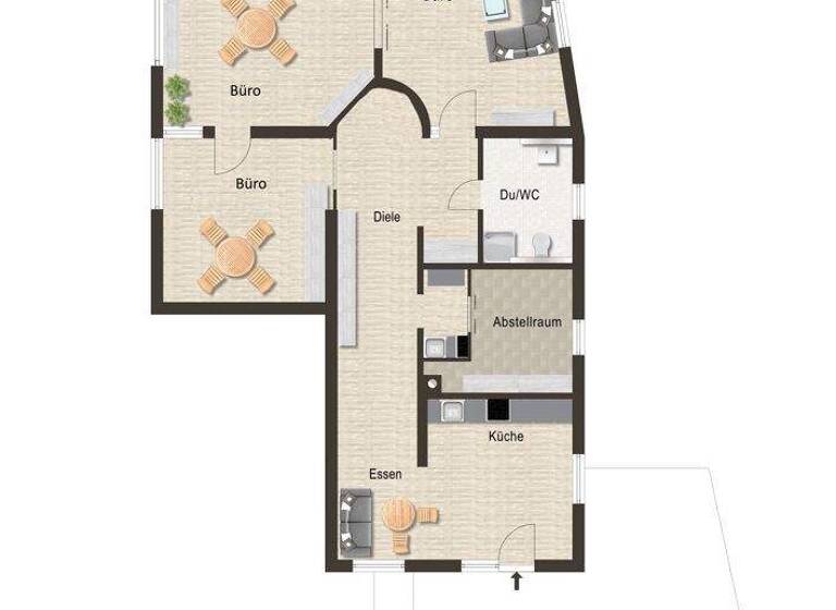 Bürofläche zur Miete 990 € 3,5 Zimmer 118 m² Bürofläche Faurndau Göppingen / Faurndau 73035
