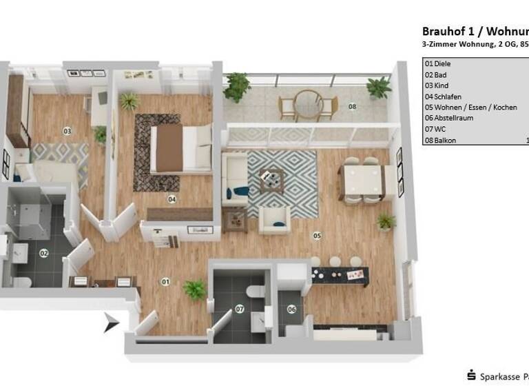 Wohnung zum Kauf provisionsfrei 408.000 € 3 Zimmer 85,5 m²<br/>Wohnfläche Haidenhof-Nord Passau 94032
