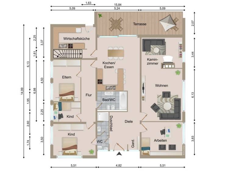 Bungalow zum Kauf 579.000 € 5,5 Zimmer 180 m² 1.230 m² Grundstück Leck 25917