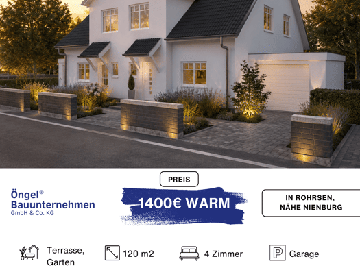 Doppelhaushälfte zur Miete 1.200 € 4 Zimmer 120 m² 300 m² Grundstück frei ab 01.09.2026 Fritz-Reuter-Weg 11 Rohrsen 31627