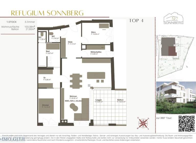 Terrassenwohnung zum Kauf - Erstbezug 1.160.000 € 3 Zimmer 103,4 m² 1. Geschoss frei ab 01.12.2026 Perchtoldsdorf 2380
